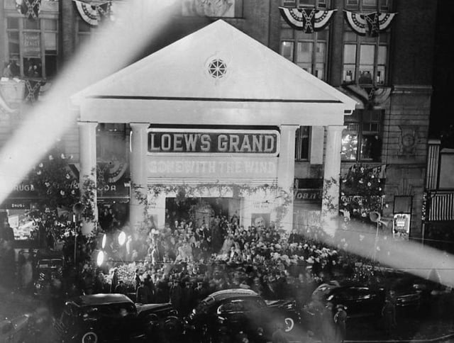 The premiere of the film at Loew's Grand, Atlanta