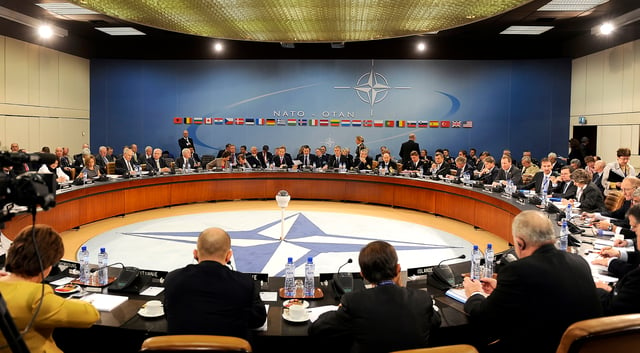 The North Atlantic Council convening in 2010 with a defence/foreign minister configuration