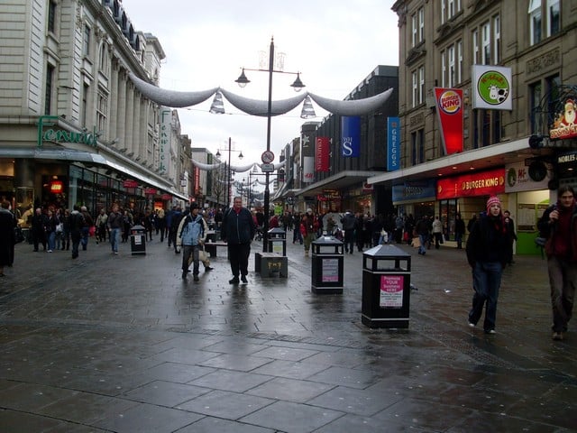 Looking north along Northumberland Street in 2009