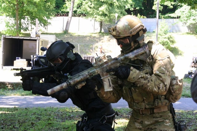 A suppressed D10RS in service with Polish GROM commandos at a media demonstration in May 2011
