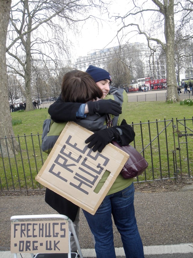 The Free Hugs Campaign has taken place several times at Speakers' Corner.