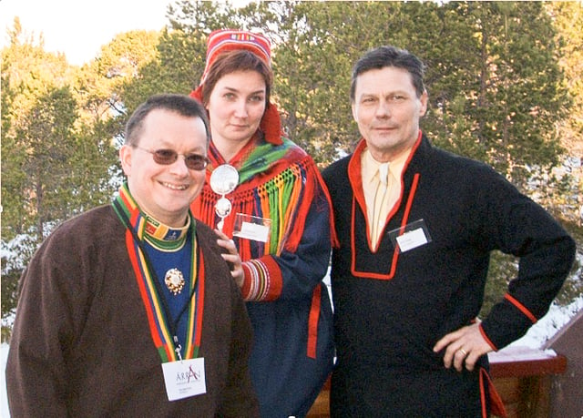 Sven-Roald Nystø, Aili Keskitalo and Ole Henrik Magga, the three first presidents of the Sami Parliament of Norway.