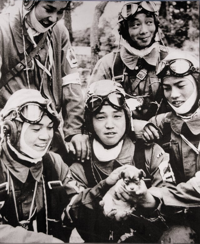 Teenage recruits for Japanese Kamikaze suicide pilots in May 1945