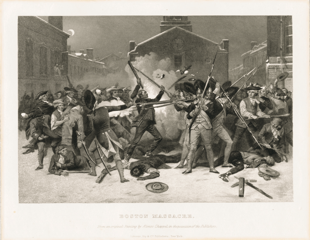 Boston Massacre of 1770 by Alonzo Chappel (1878)
