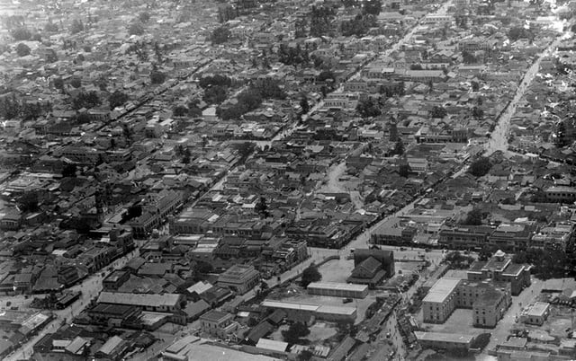 Aerial view of the city, circa 1930