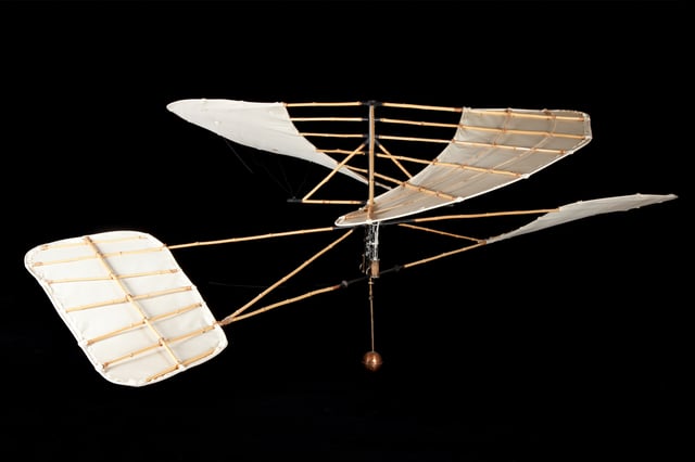 Experimental helicopter by Enrico Forlanini, 1877
