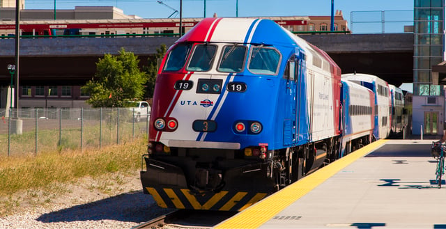 FrontRunner commuter rail serves select cities from Ogden to Provo via Salt Lake City.