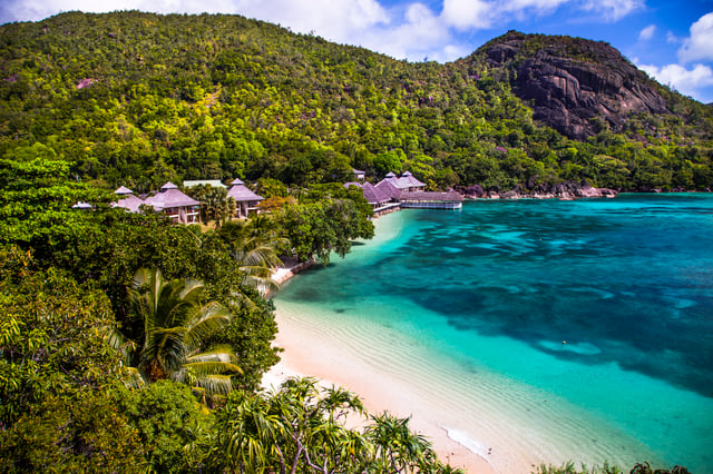 Beach resort at Seychelles