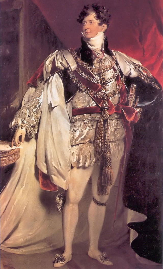The patron of King's College London, King George IV, shown in a portrait by Sir Thomas Lawrence