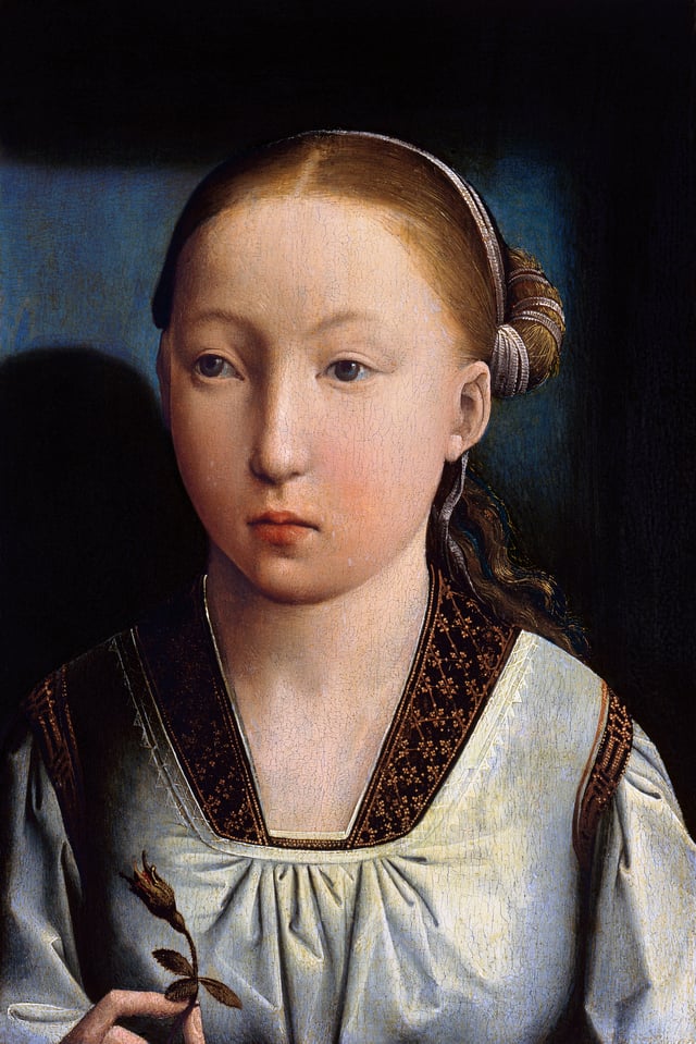 Portrait by Juan de Flandes thought to be of 11-year-old Catherine. She resembles her sister Joanna of Castile.