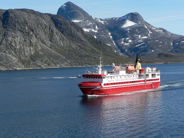 Arctic Umiaq Line operates passenger and freight services by sea across Greenland