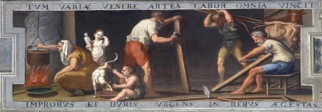Late 17th-century illustration of a passage from the Georgics by Jerzy Siemiginowski-Eleuter