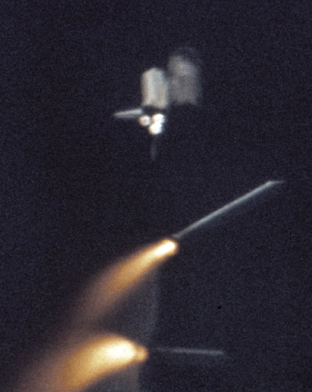 Solid Rocket Booster (SRB) separation during STS-1.