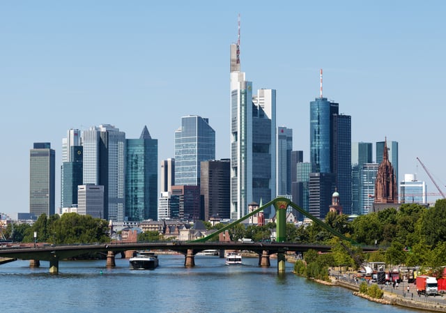 Frankfurt is a leading business centre in Europe and seat of the ECB.