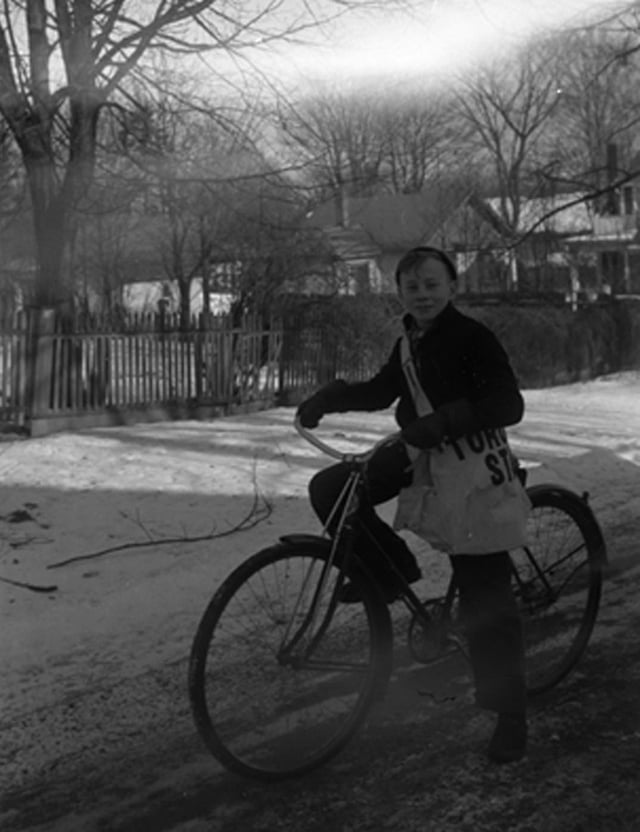 Toronto Star paperboy in Whitby in 1940