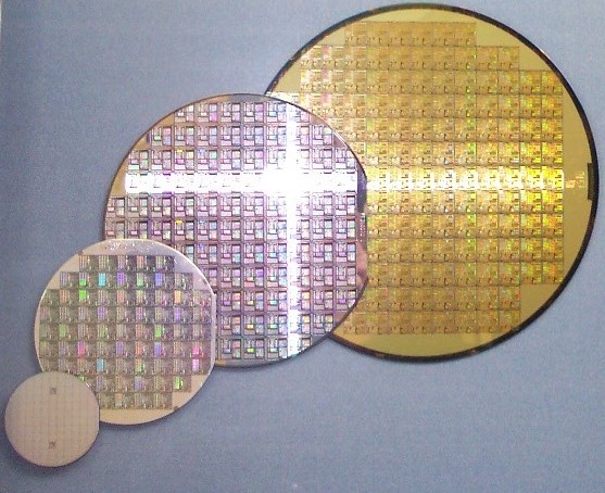 2-inch (51 mm), 4-inch (100 mm), 6-inch (150 mm), and 8-inch (200 mm) wafers