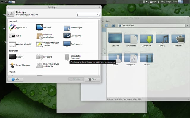 A graphical user interface following the desktop metaphor