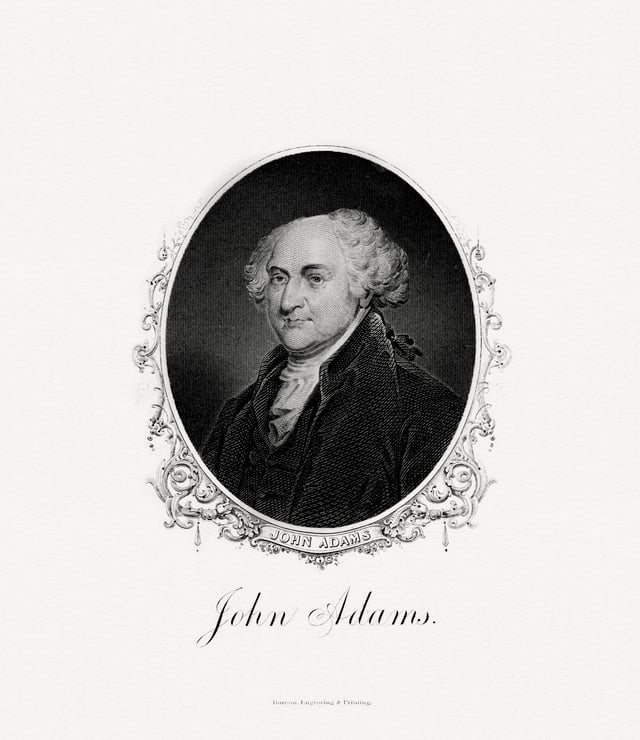BEP engraved portrait of Adams as President