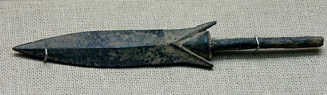 Arrow-head. Bronze, 4th century BC. From Olynthus, Chalcidice.