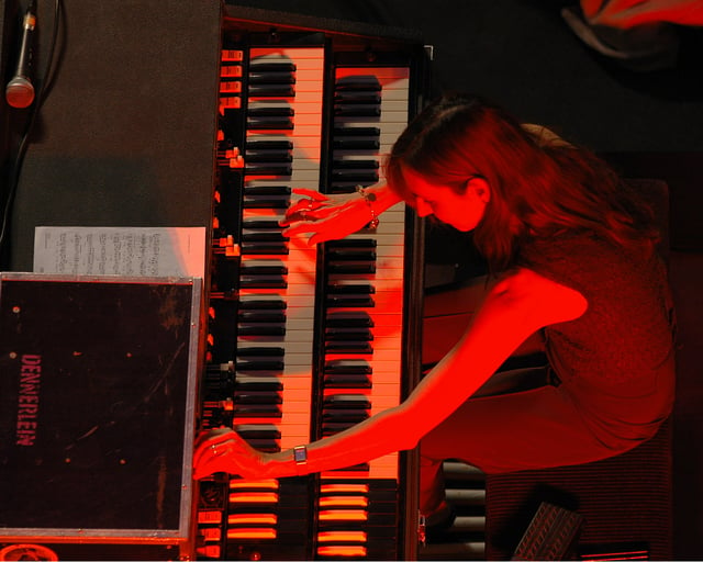 Barbara Dennerlein has been praised for her work on the Hammond's bass pedals.