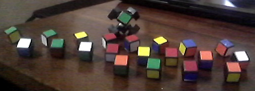 Rubik's Cube fully disassembled