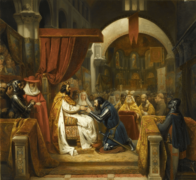 Alfonso VI of León investing Henry, Count of Portugal, in 1093.