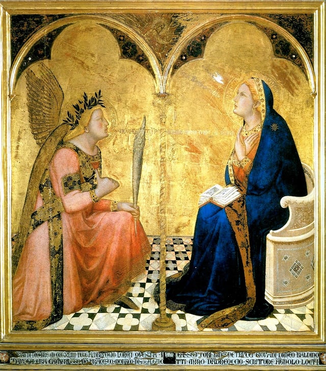The floor tiles in Ambrogio Lorenzetti's Annunciation (1344) strongly anticipate modern perspective.