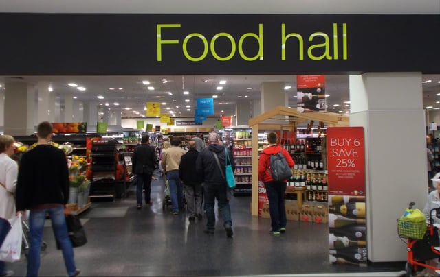 An M&S Food Hall in the Sutton, London branch