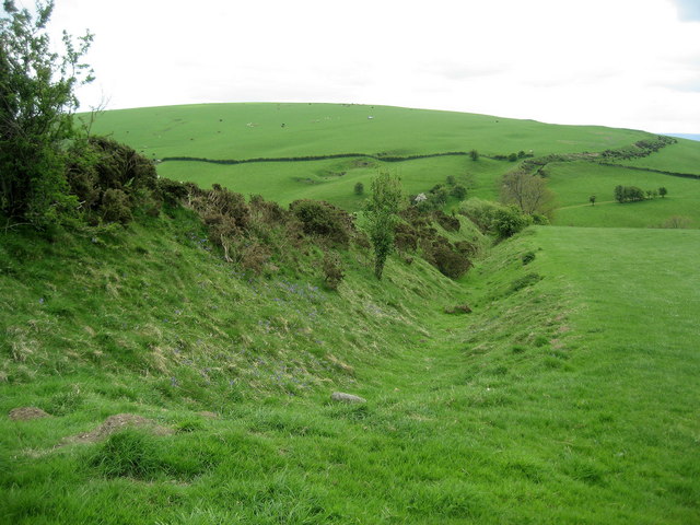 Section of Offa's Dyke near the Shropshire town of Clun, constructed after the Saxon annexation of the area in the 8th century AD.