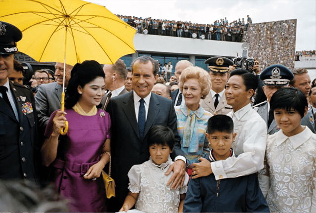Richard Nixon with the Marcos family in 1969