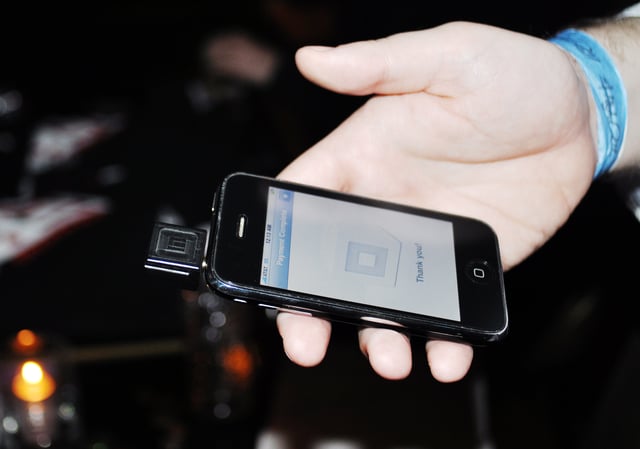 In 2010, the Square device communicated with the Square app through the phone's audio jack.