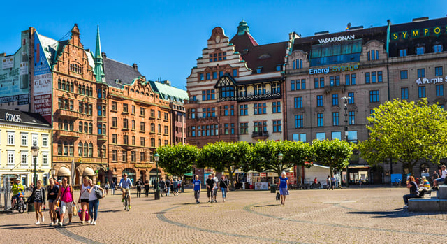 Stortorget, a large plaza in the center of Malmö