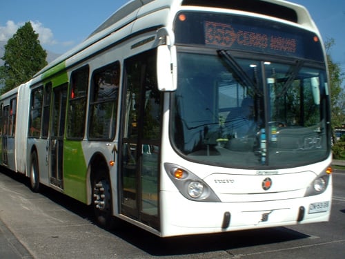 Transantiago bus, with original color scheme (2005–2012)