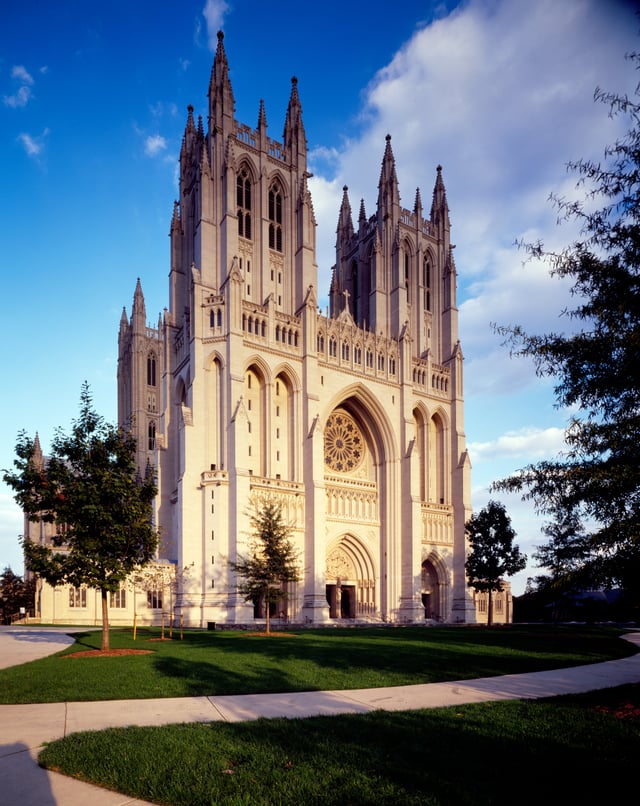 Washington National Cathedral, in Washington, D.C. The United States has the most people in the world identifying as Christian.