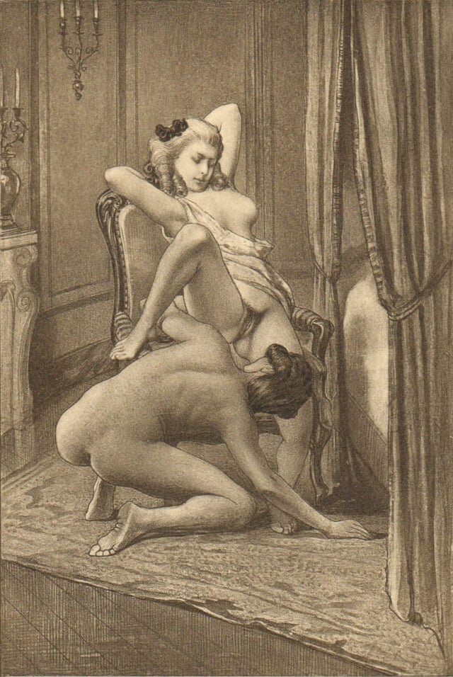 Les charmes de Fanny exposés (plate VIII) Illustration to Fanny Hill by Édouard-Henri Avril.