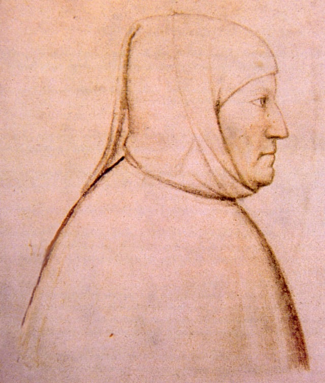 Dante Alighieri (top) and Petrarch (bottom) were influential in establishing their Tuscan dialect as the most prominent literary language in all of Italy in the Late Middle Ages.