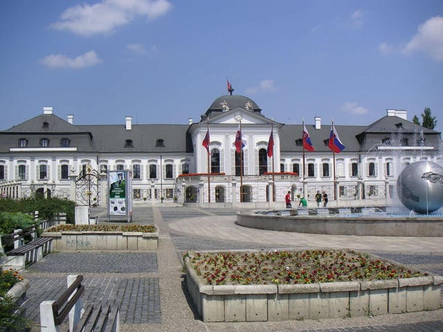 Grassalkovich Palace in Bratislava is the seat of the President of Slovakia.