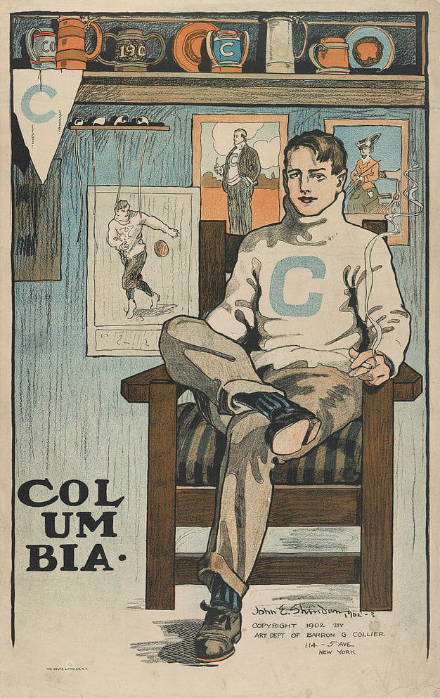 A cartoon portrait of the stereotypical Columbia man, 1902