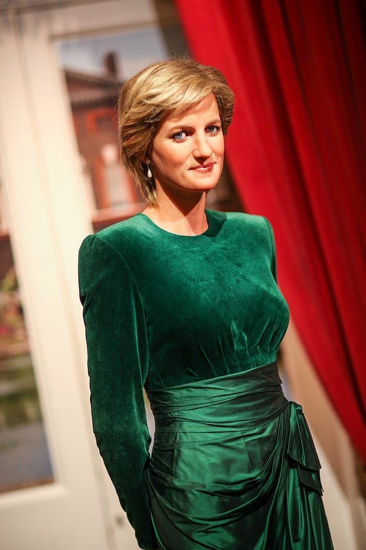 Wax statue of Diana at Madame Tussauds in London