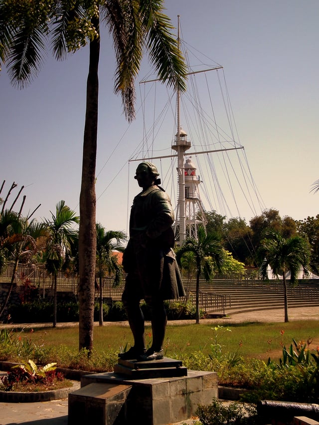 Statue of Francis Light in the Fort Cornwallis of Penang, the first British colony in what was to become Malaysia.
