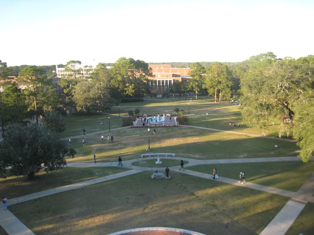 Landis Green is located in the center of the main campus