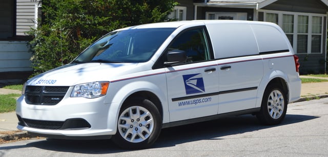 USPS-operated minivan serving in the LLV's role