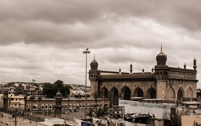 Makkah Masjid constructed during the Qutb Shahi and Mughal rule in Hyderabad