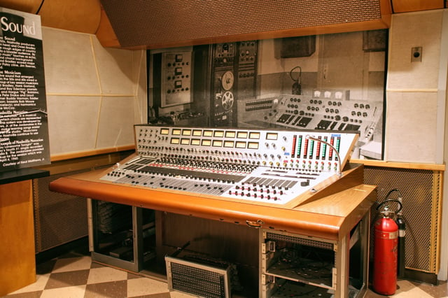Bill Porter’s audio console at RCA Studio B in Nashville. Studio B was the birthplace of the Nashville sound.