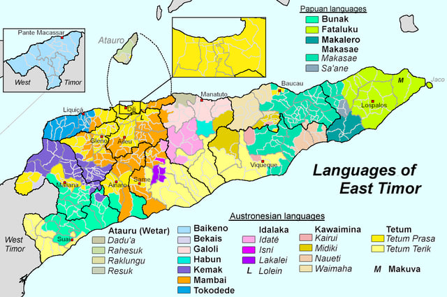 Major language groups in East Timor by suco