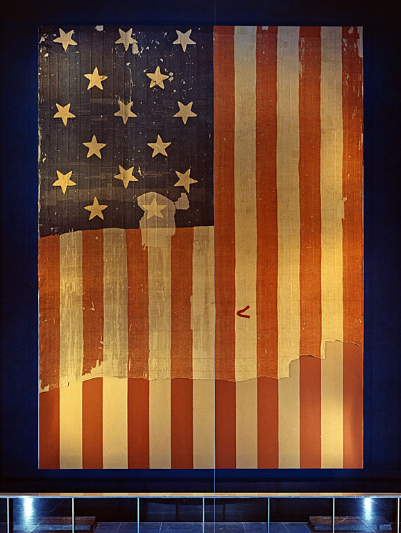 The 15-star, 15-stripe "Star-Spangled Banner" that inspired the poem