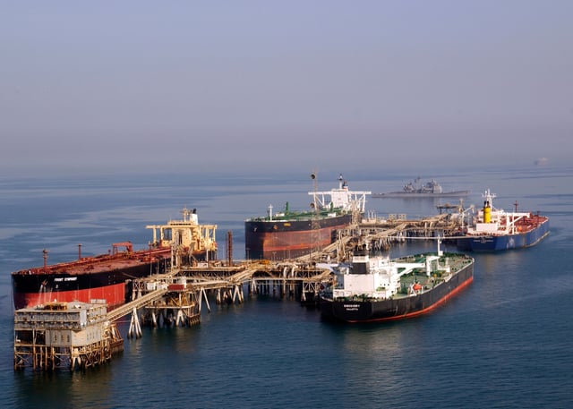 Tankers at the Basra Oil Terminal.