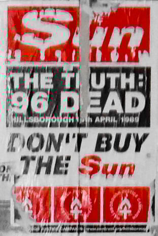 Poster urging the Liverpool public not to purchase The Sun