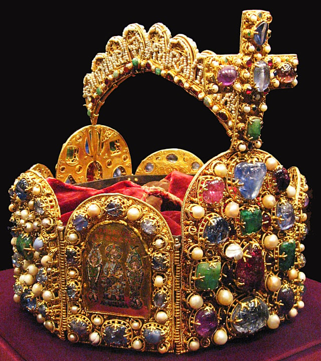 The crown of the Holy Roman Empire (2nd half of the 10th century), now held in the Schatzkammer (Vienna)
