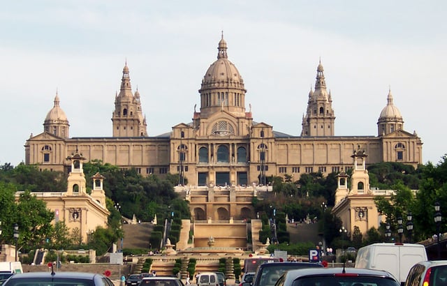 Front view of the Palau Nacional, which houses the museum